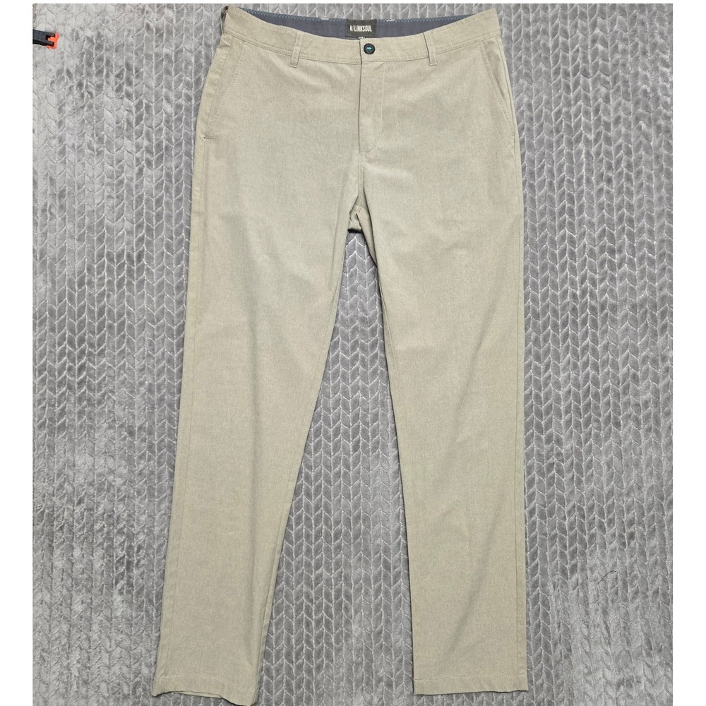 Linksoul Boardwalker Golf Pants Mens 34x32 Khaki Heather Stretch Recycled